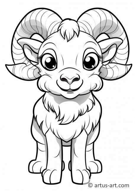 Página para colorear de Mouflon para niños
